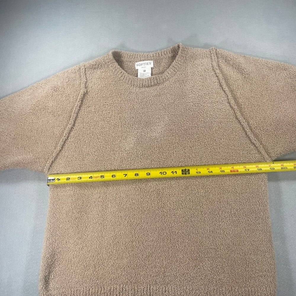 Softies Marshmallow Crew Neck Lounge Sweater Tan Beige Pullover S - Picture 5 of 7